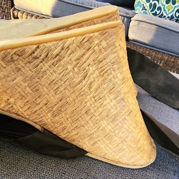 BLAKE SCOTT LACE UP WEDGE HEEL BLACK 8.5 - Picture 11 of 12